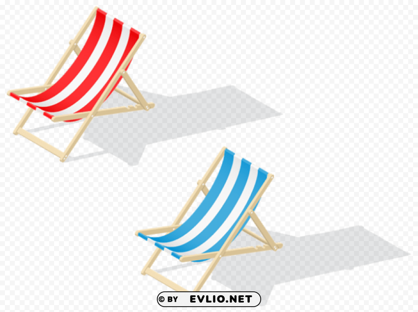 beach chairs transparent PNG Isolated Object on Clear Background