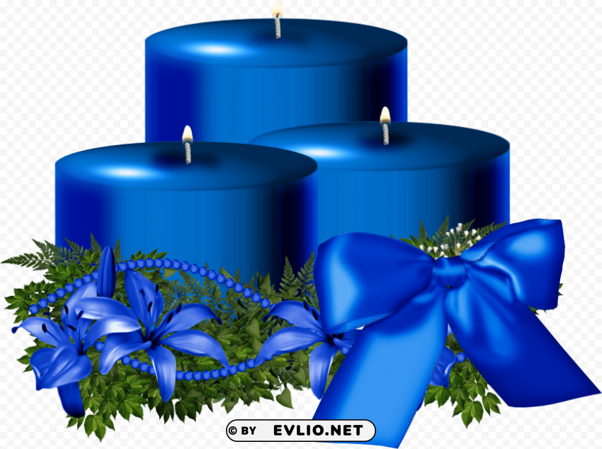 blue christmas candle High-resolution transparent PNG images assortment