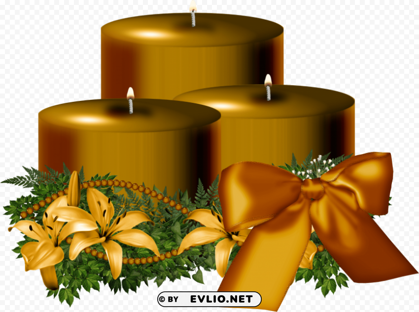 golden christmas candle High-resolution transparent PNG images
