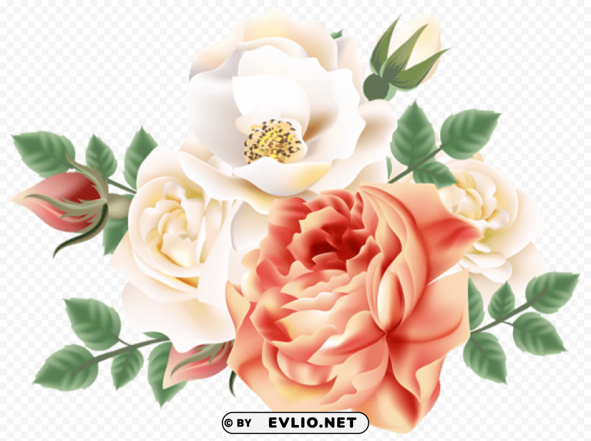 roses decoration Transparent Background Isolated PNG Art