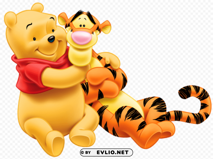transparent tigger and winnie the pooh cartoon ClearCut Background PNG Isolated Item