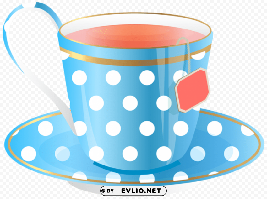 blue tea cup PNG no watermark