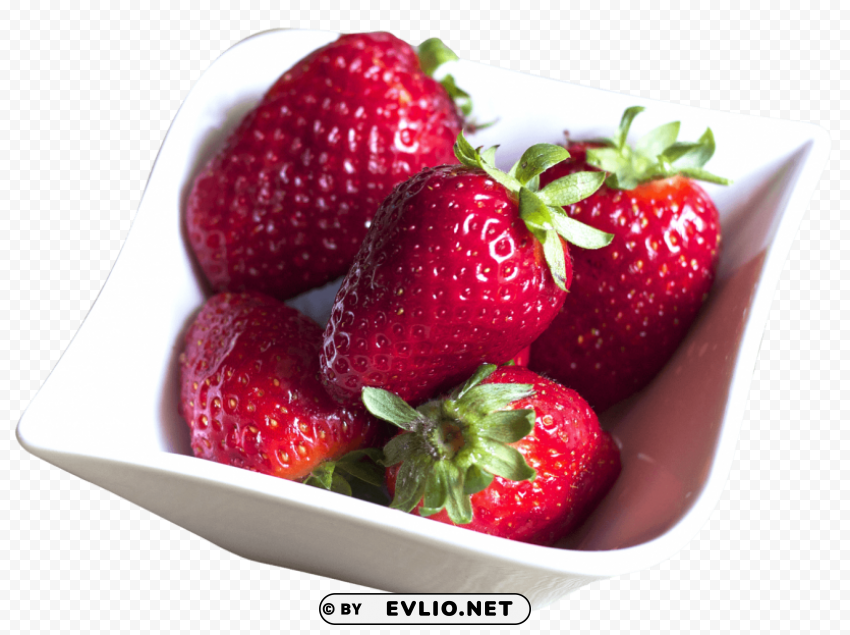 Bowl Filled with Fresh Strawberries PNG graphics with clear alpha channel collection