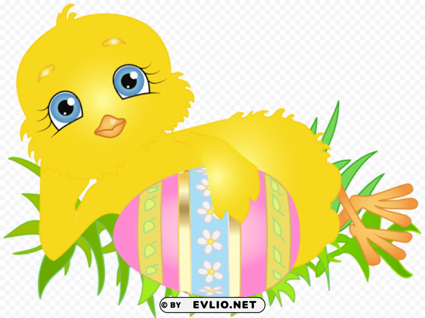 easter chick with egg PNG images with clear background