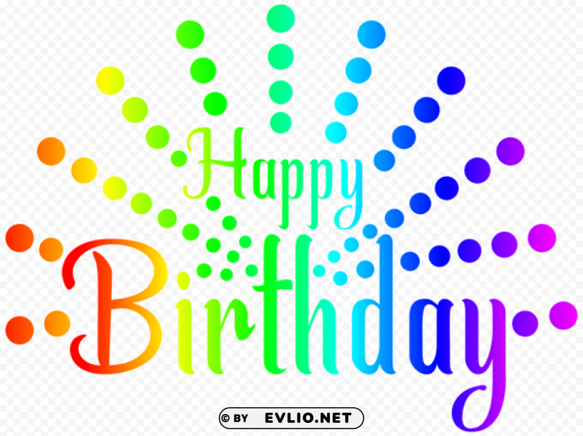 happy birthday colorful PNG Isolated Illustration with Clear Background