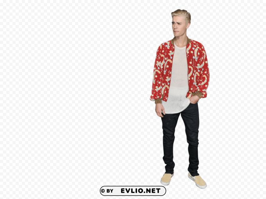 justin bieber dressed in a red shirt PNG pictures with no backdrop needed png - Free PNG Images ID dc543a80