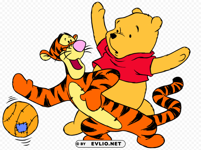 winnie the pooh tigger and ball HighQuality Transparent PNG Isolated Graphic Element