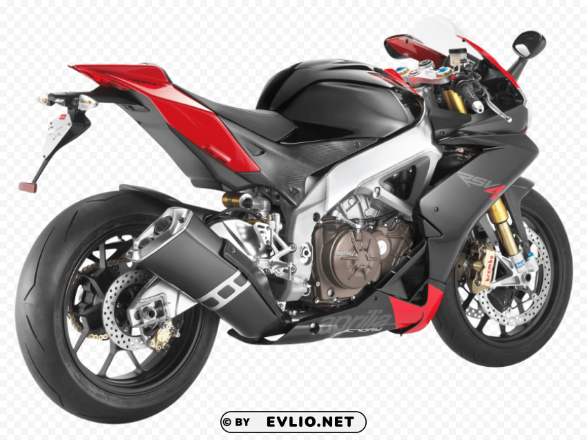 Black Aprilia RSV4 Motorcycle Bike Free PNG download no background