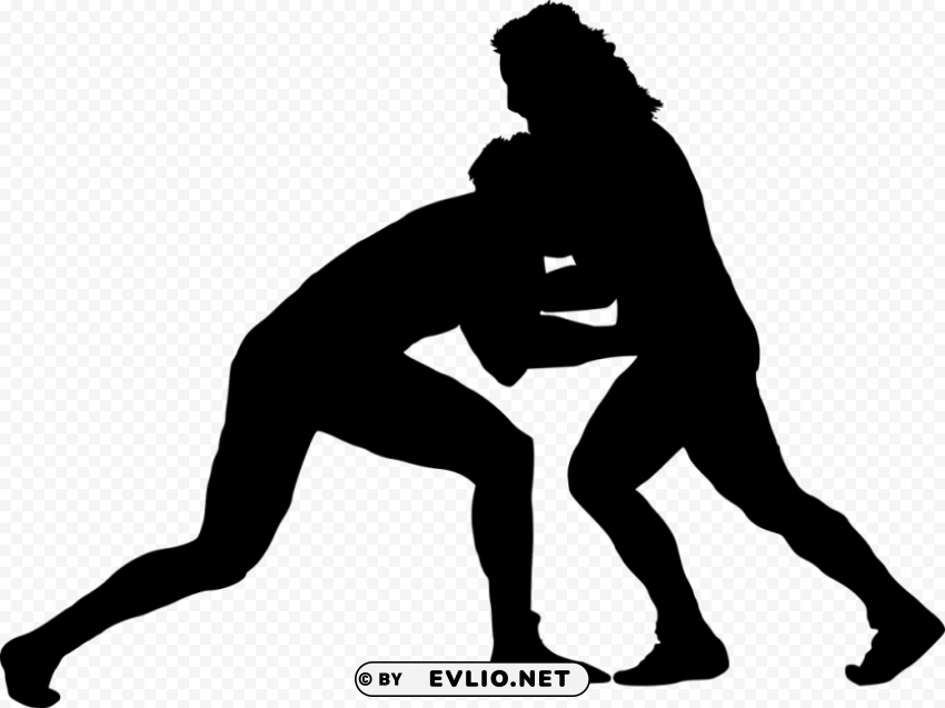 sport wrestling silhouette PNG photo with transparency