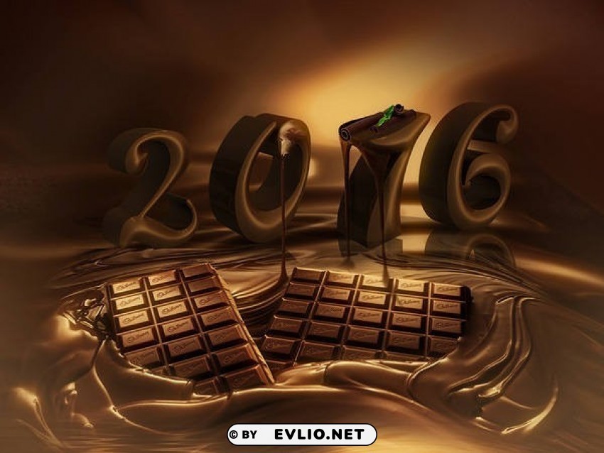 2016 new year chocolate Isolated Item with Transparent Background PNG