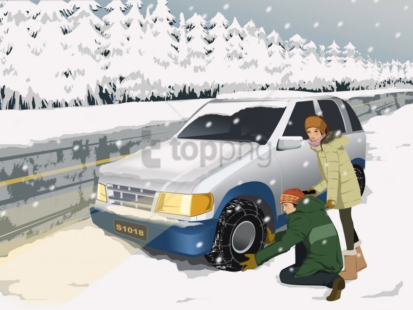 accident car steam winter wallpaper Clear Background Isolated PNG Object