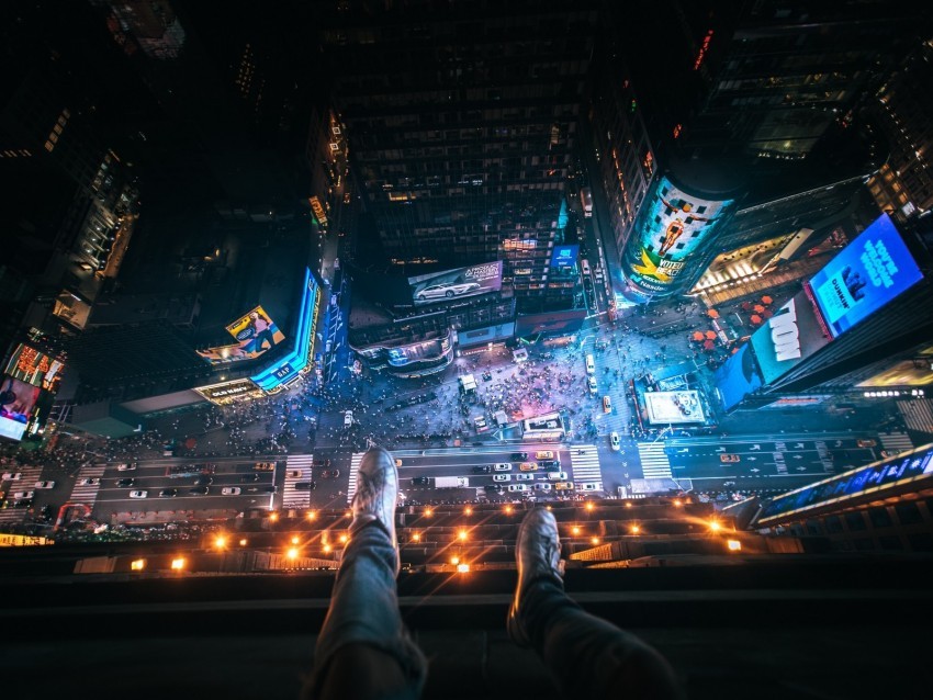 aerial view night city feet overview new york united states PNG Isolated Design Element with Clarity