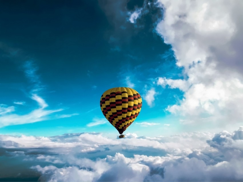 air balloon sky clouds flight height motley Clear background PNG clip arts 4k wallpaper