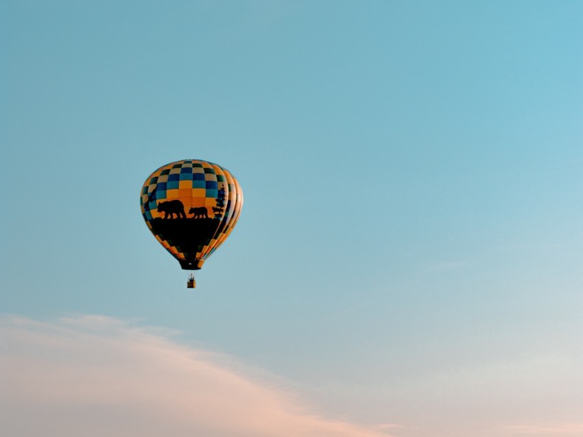 air balloon sky clouds fly height PNG with Isolated Transparency 4k wallpaper