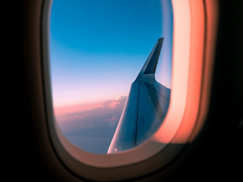 airplane window porthole wing view PNG Image with Clear Background Isolation