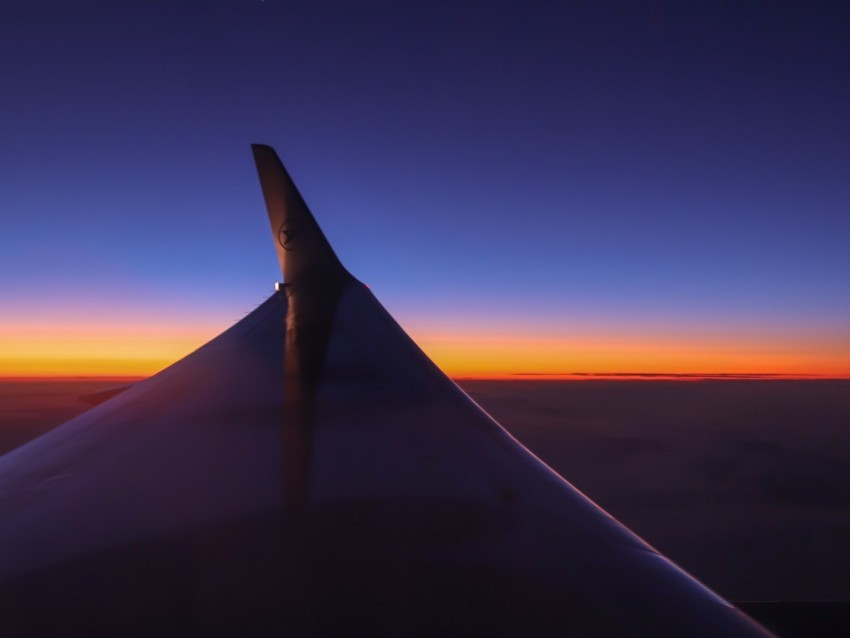 airplane wing sky flight horizon sunset PNG free download