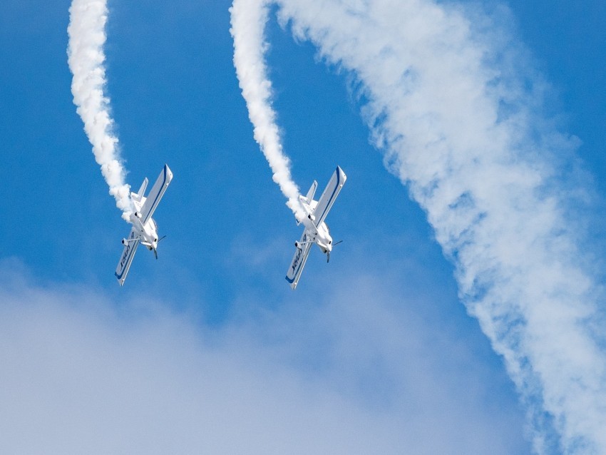 airplanes smoke sky aerobatics air shows PNG Image Isolated with High Clarity