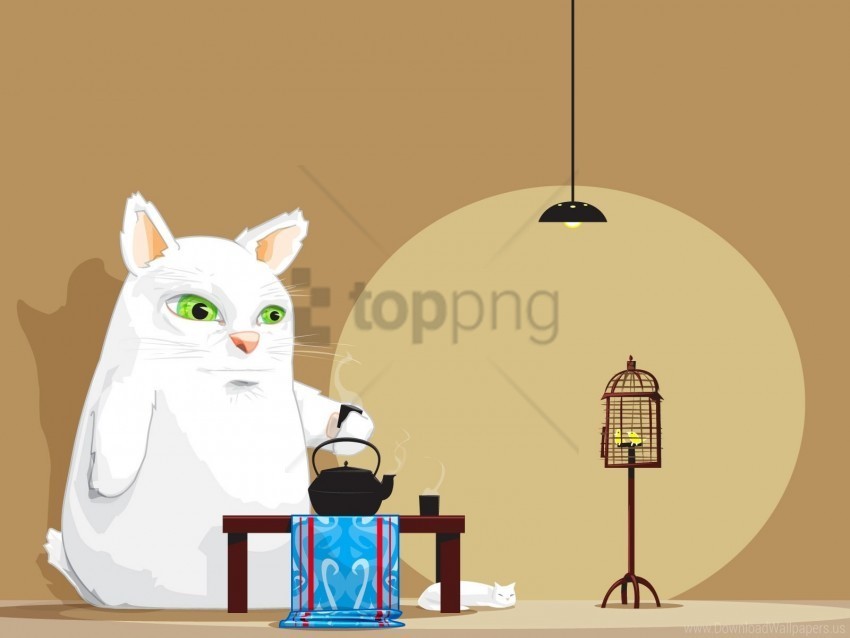 animal atmosphere room tea tea party wallpaper Transparent PNG Isolated Graphic Detail