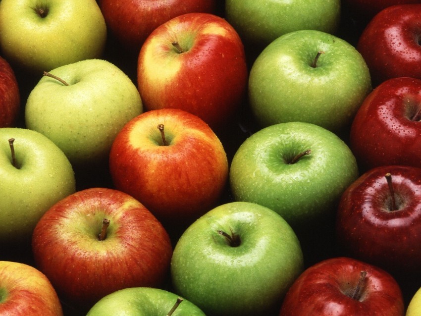 apples colorful ripe wet PNG format