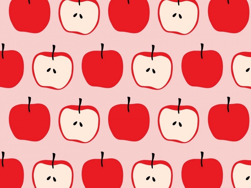 apples red pattern fruit halves whole Free PNG images with transparent backgrounds