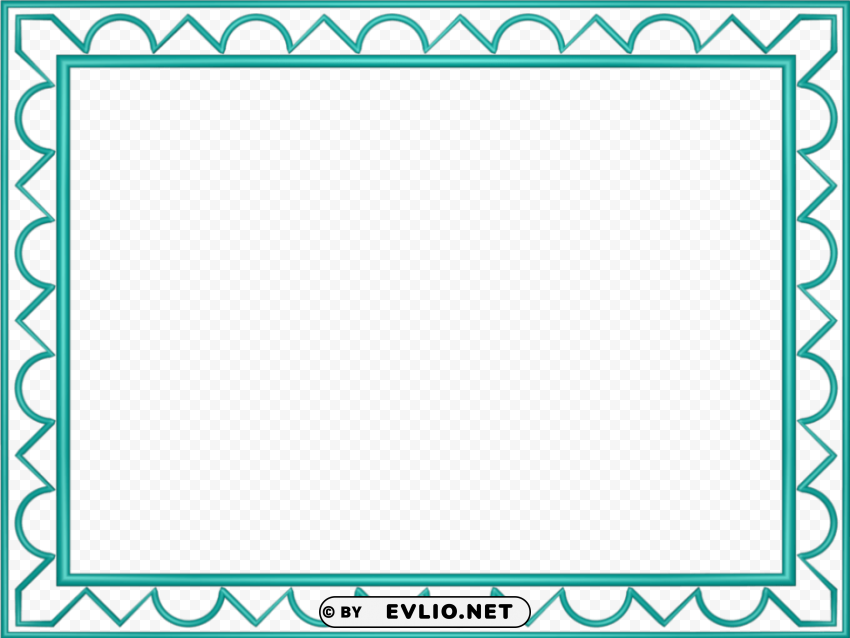 aqua border frame PNG Graphic Isolated on Clear Background Detail