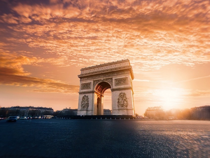 arc de triomphe architecture clouds paris france High-resolution transparent PNG images assortment 4k wallpaper