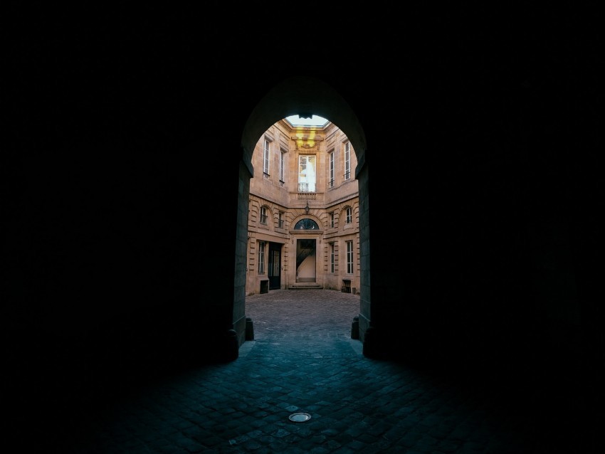 arch alleyway dark buildings architecture Isolated Subject with Clear Transparent PNG