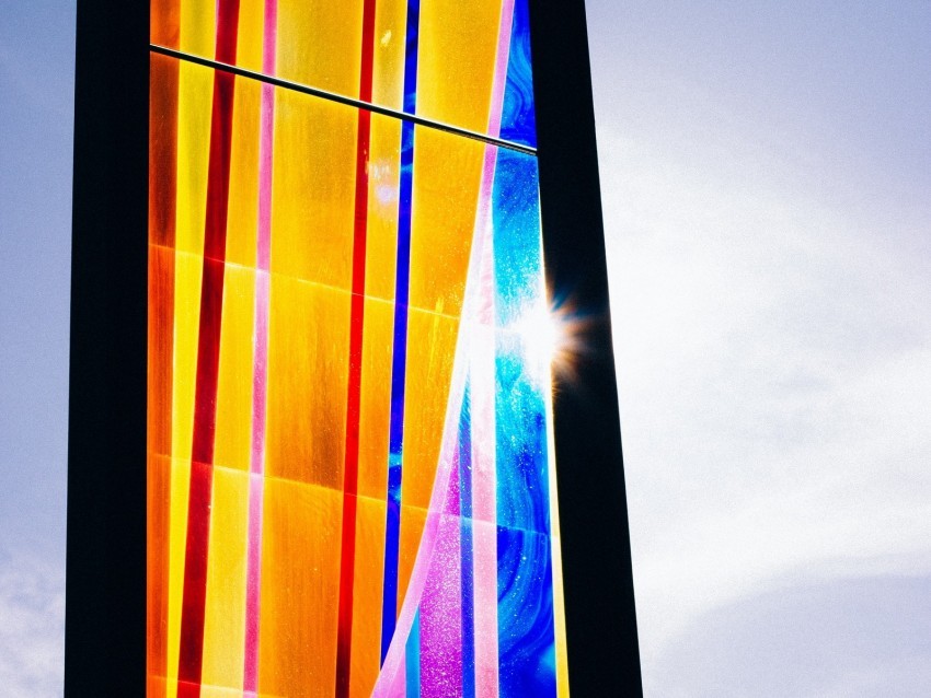 architecture glass colorful shine design Isolated Subject in Transparent PNG 4k wallpaper