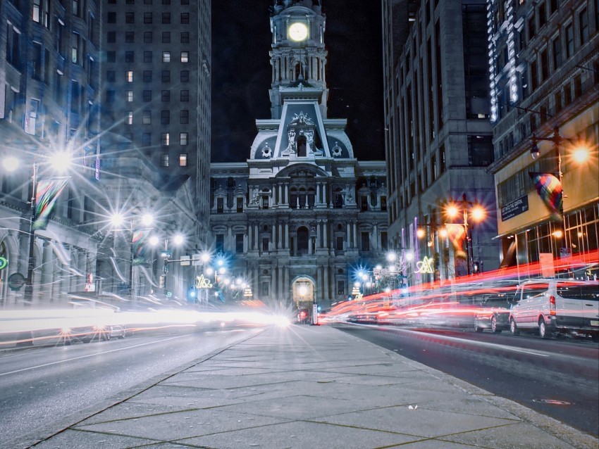 architecture night city city lights philadelphia usa HighResolution PNG Isolated Artwork