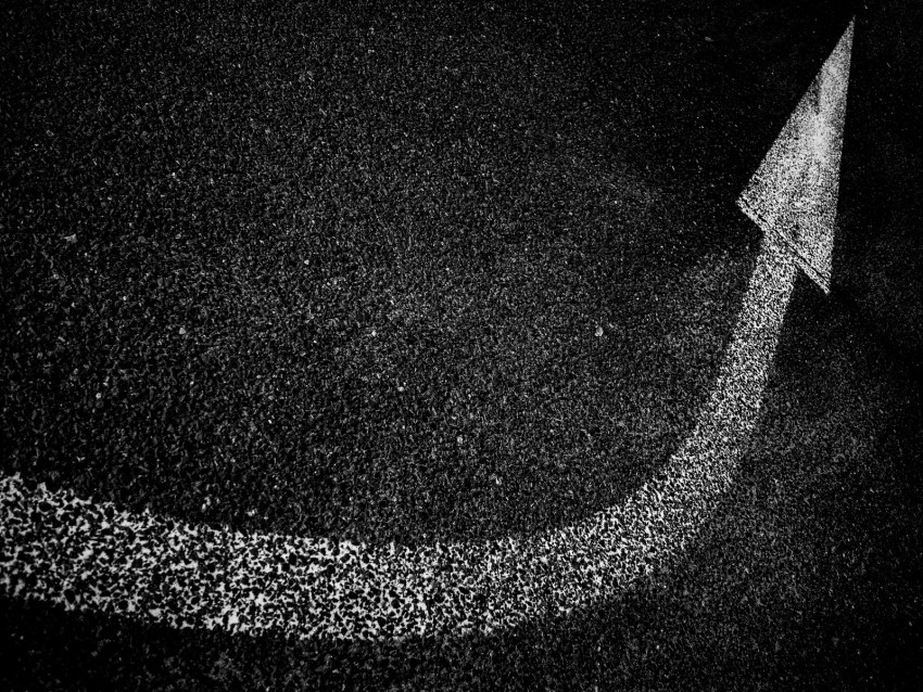 arrow asphalt bw paint marking Isolated Subject in Transparent PNG Format