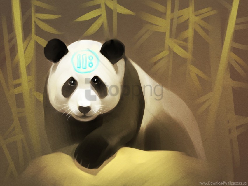 art bamboo panda wallpaper Isolated Icon on Transparent Background PNG