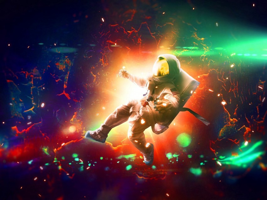 astronaut flash bright colorful sparks HighQuality Transparent PNG Isolated Art