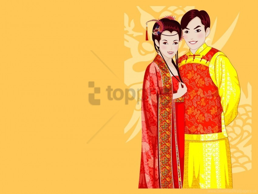 background couple dragon dress female male smile vector wallpaper PNG images with transparent canvas comprehensive compilation