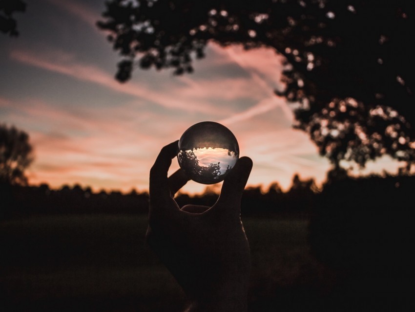 ball glass hand sunset HighQuality Transparent PNG Object Isolation