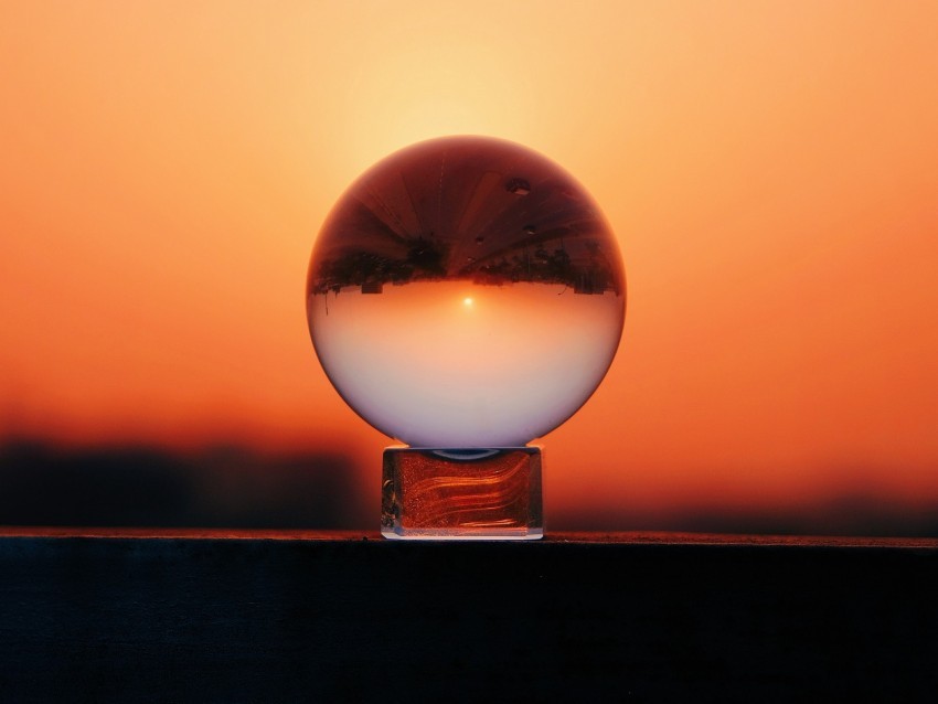 ball glass sunset reflection sky macro PNG for personal use