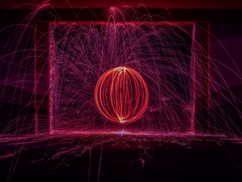 ball long exposure circle lines brilliance sparks PNG for personal use