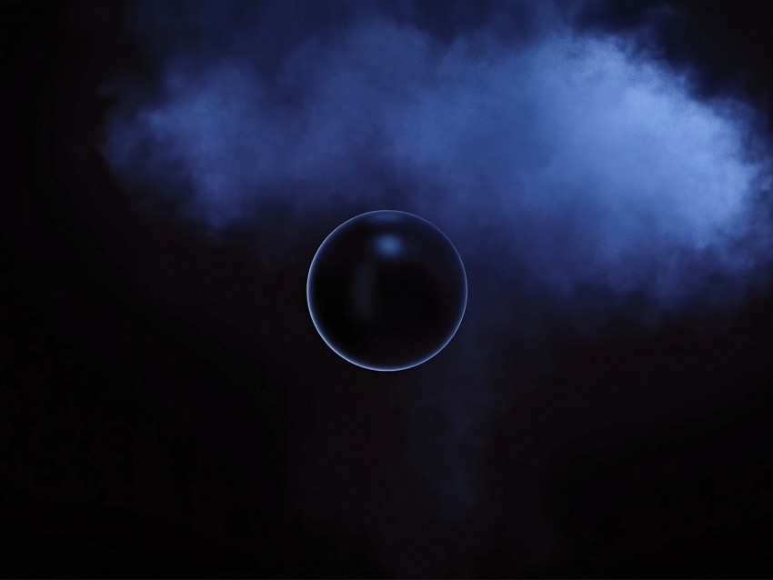 ball sphere smoke cloud dark PNG artwork with transparency