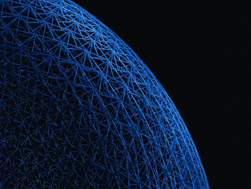 ball sphere surface wicker blue Isolated PNG Element with Clear Transparency