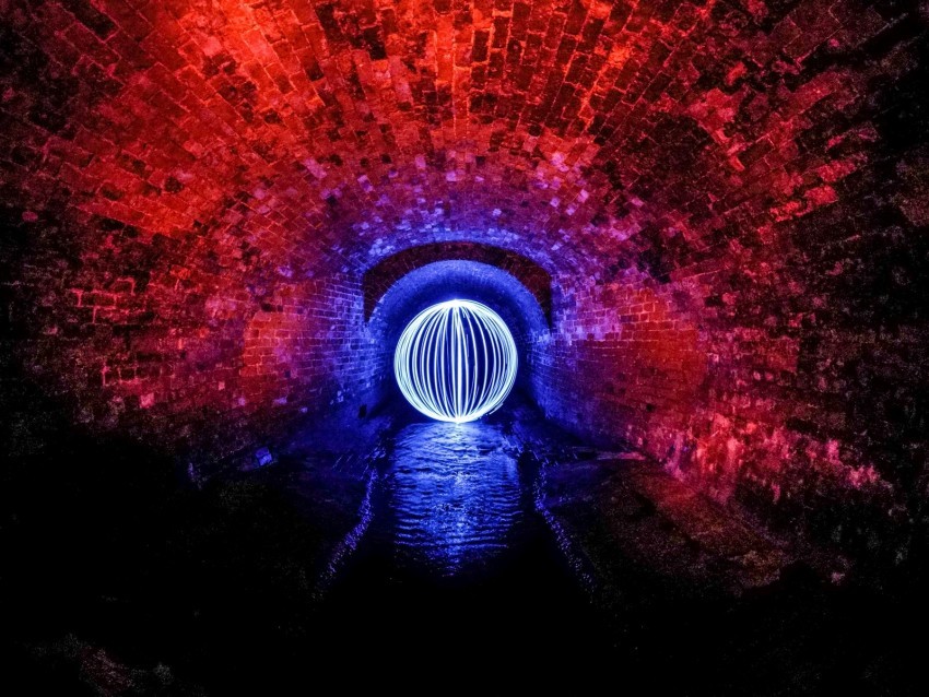 ball tunnel lights walls Transparent image 4k wallpaper