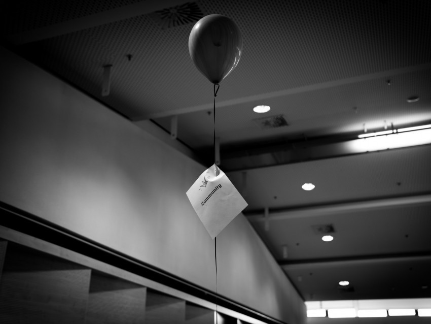 balloon inscription bw PNG Image with Clear Isolated Object