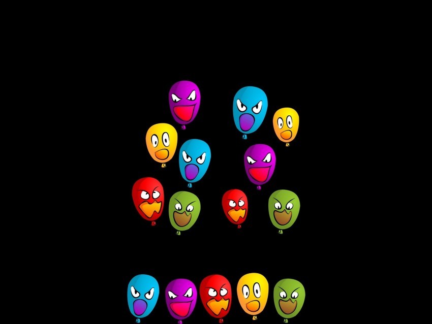 balloons emoticons colorful emotions PNG Graphic Isolated with Clear Background