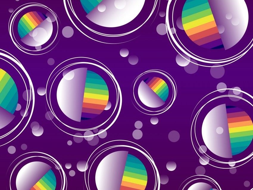 balls circles rainbow colorful pattern PNG Image with Isolated Graphic Element