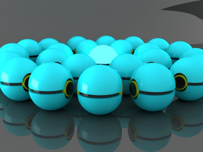 balls rendering modeling blue Transparent PNG Isolated Graphic Design