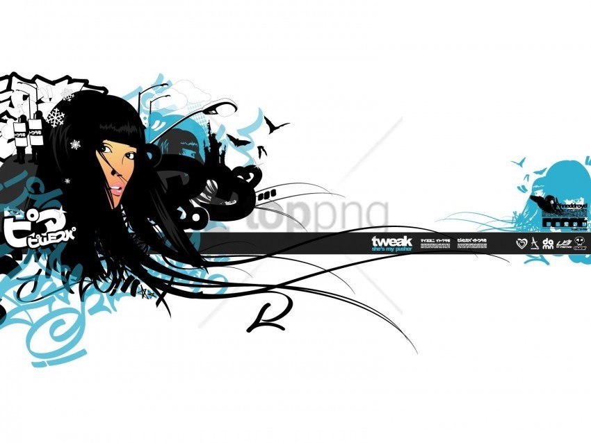 bands face girl style wallpaper Clear background PNG graphics