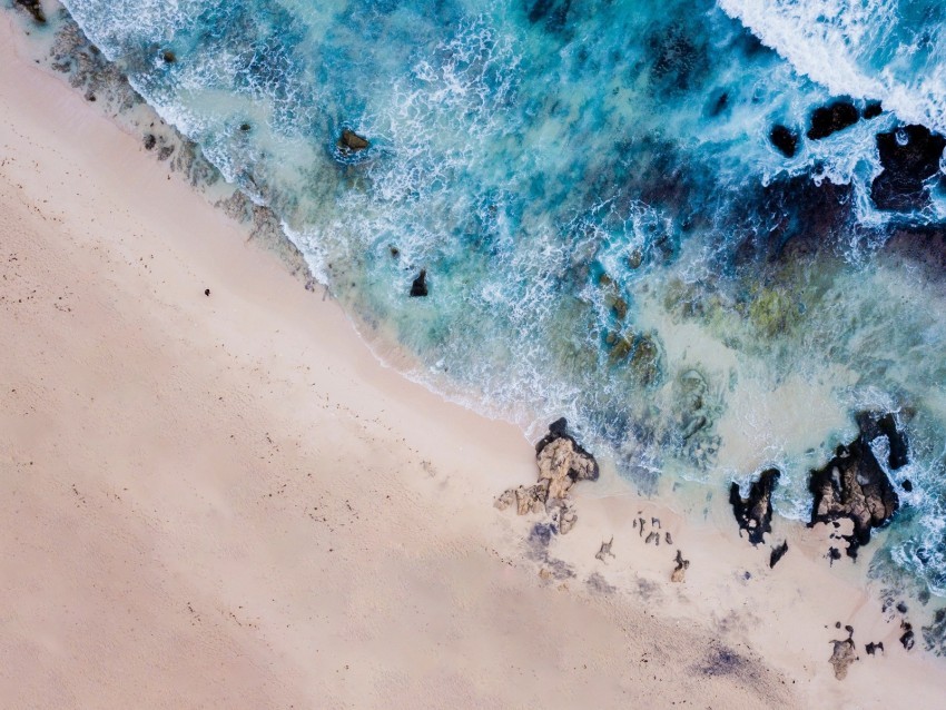 beach sea aerial view waves shore PNG art
