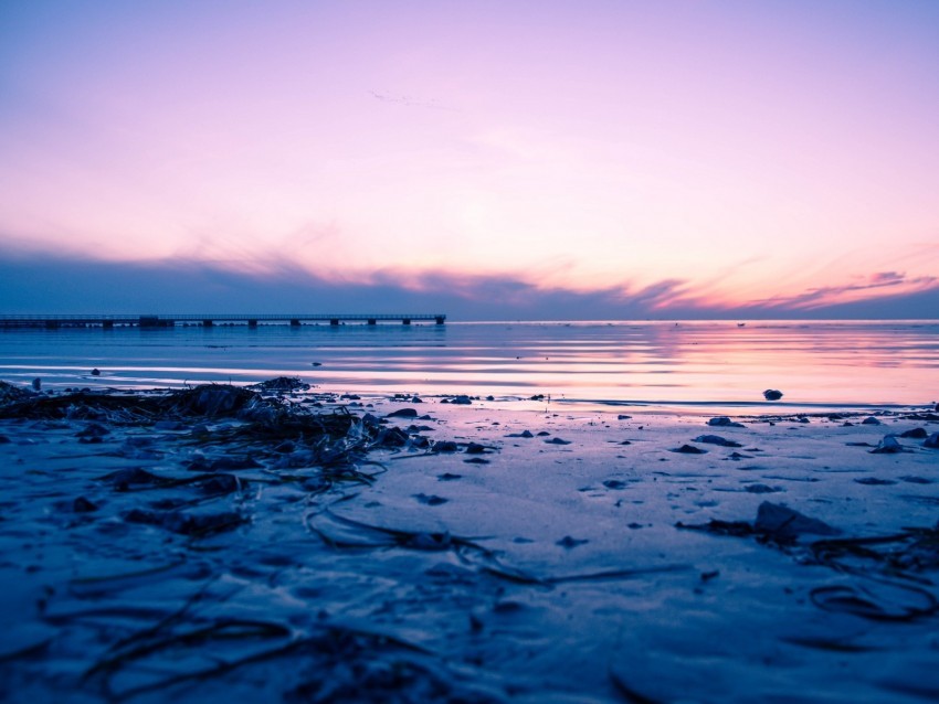 beach sea sunset dusk pier Transparent PNG images set