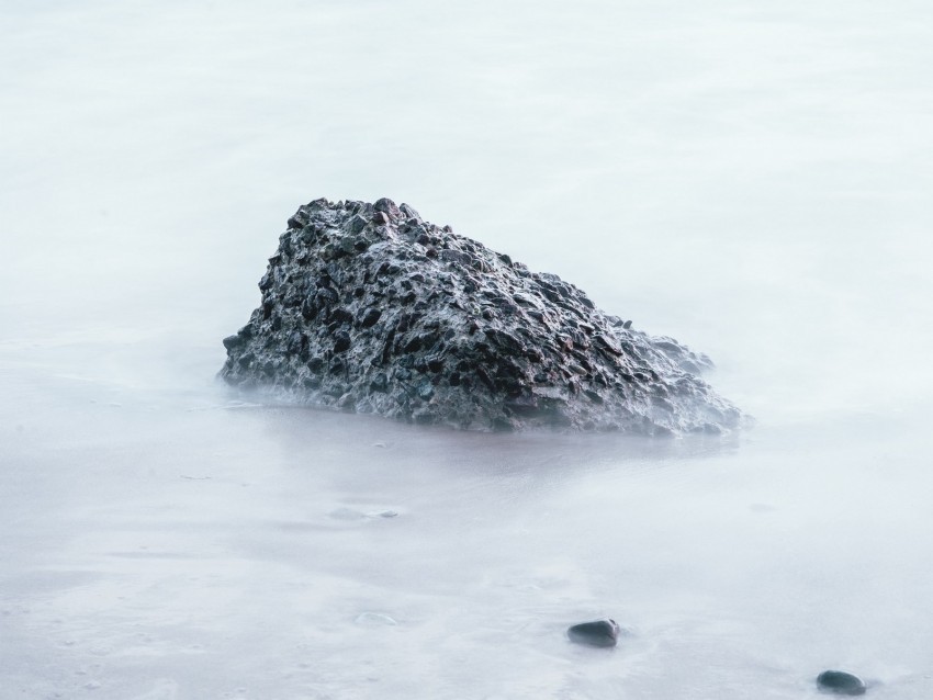 beach stones fog water shore PNG with Clear Isolation on Transparent Background