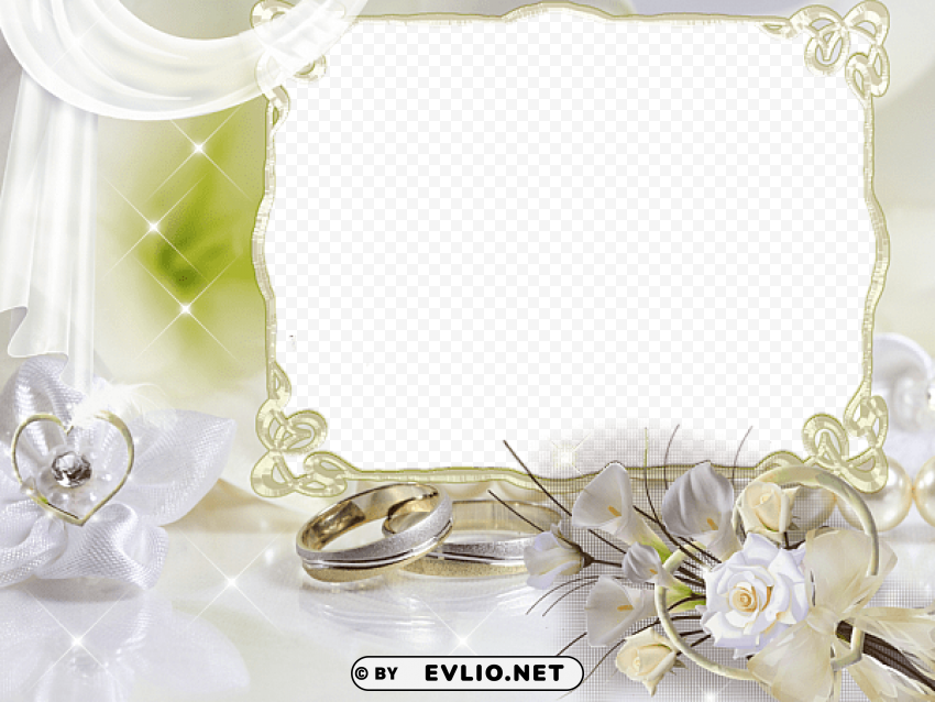 beautiful soft wedding transparent frame PNG images with clear background