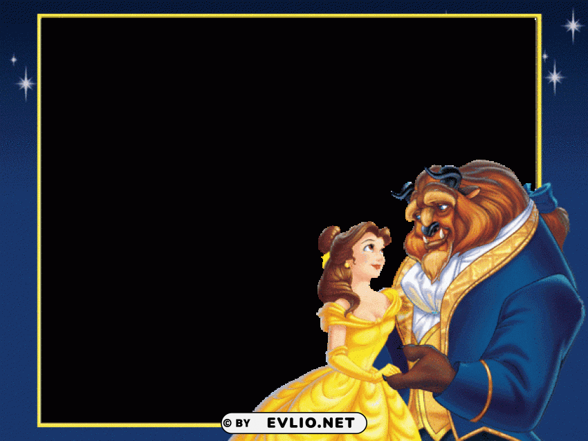 beauty and the beast children frame Isolated Graphic on HighResolution Transparent PNG