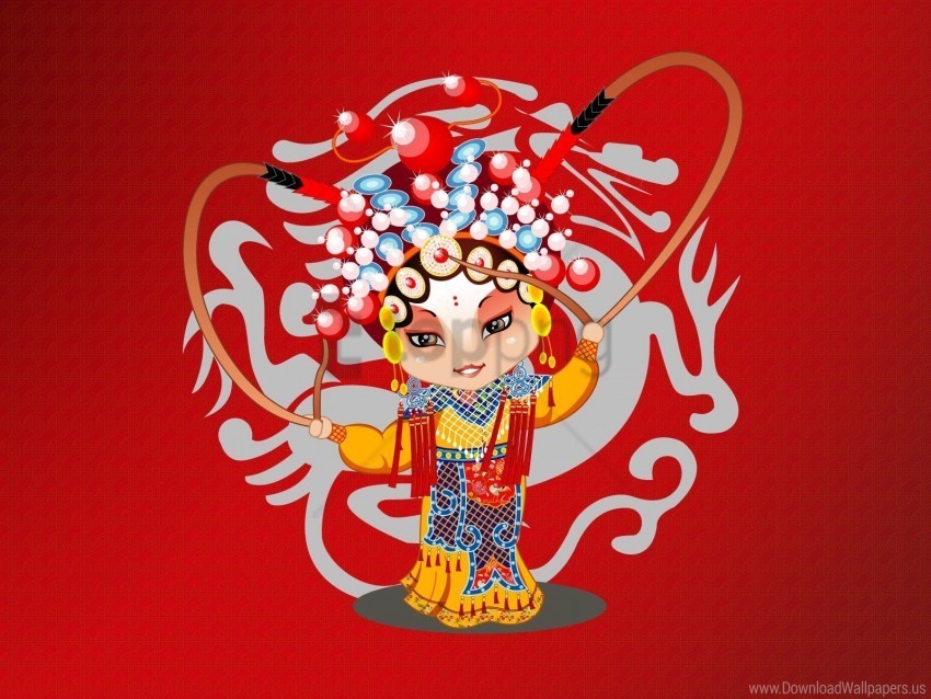 beijing opera ceremony dress girl hair wallpaper PNG for overlays